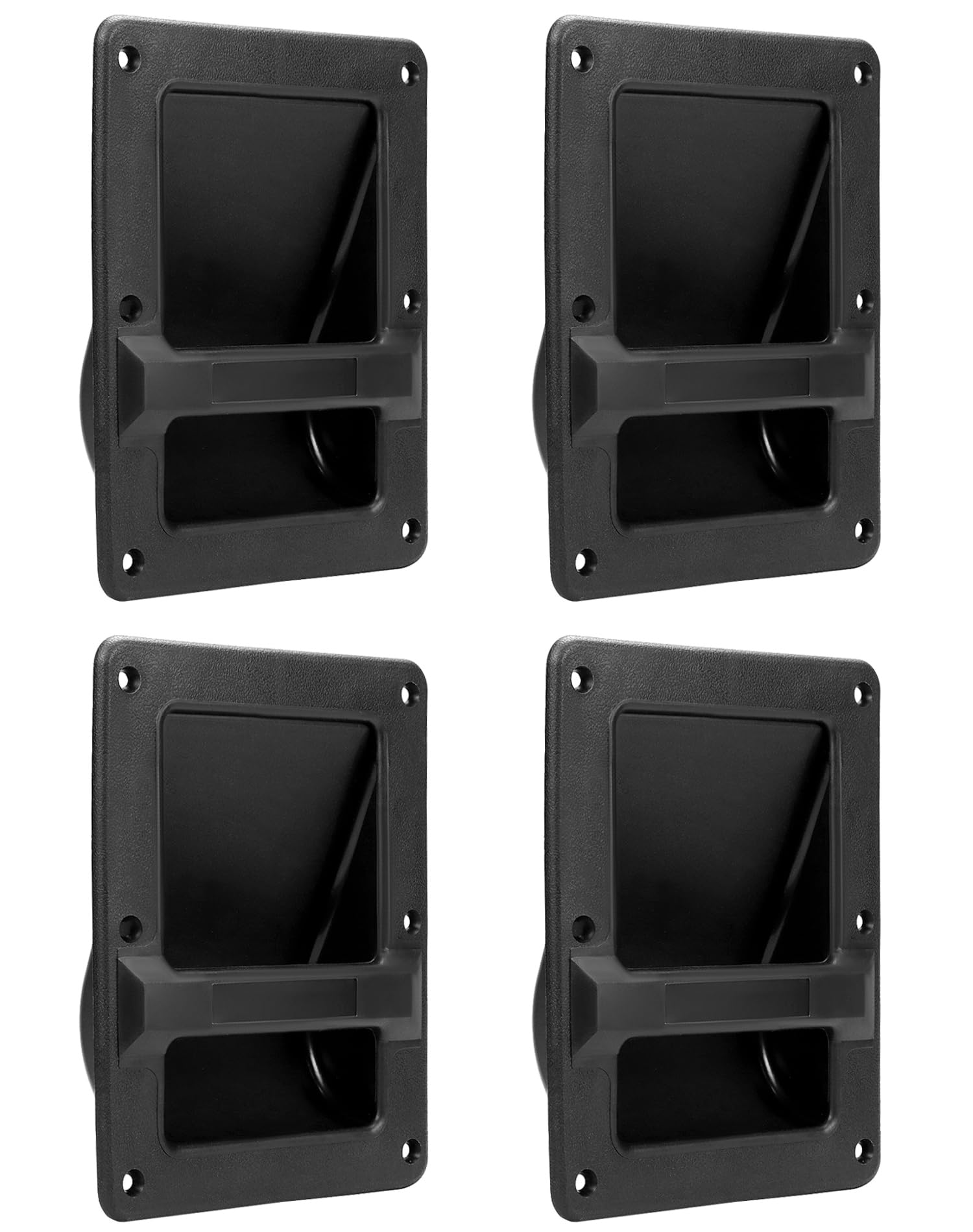 Photo 1 of QWORK Plastic Speaker Cabinet Handles, 4 Pack Heavy Duty Recessed Holder, 6.38" x 8.5" x 2", Black