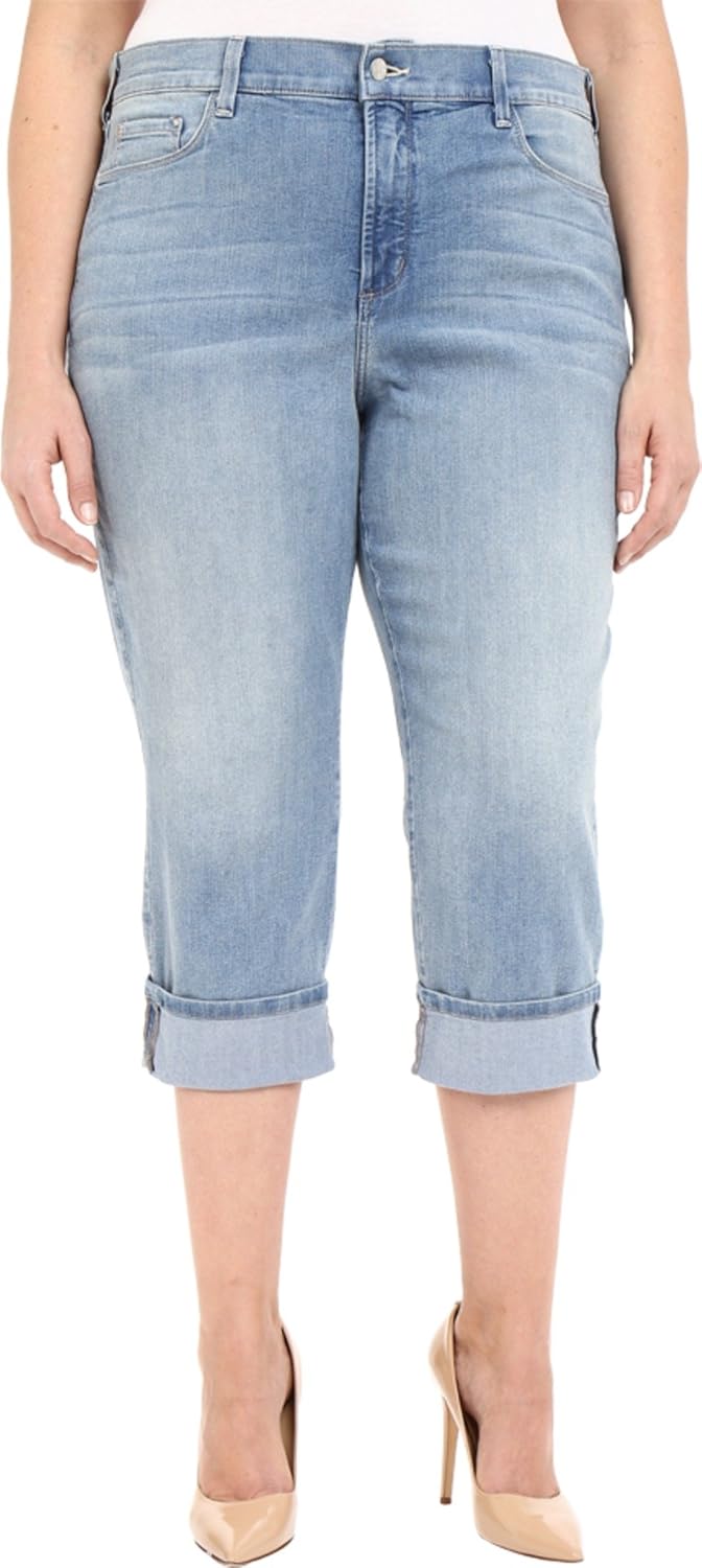 NYDJ Women's PlusSize Dayla Wide Cuffed Capri Jean in Manhattan Beach