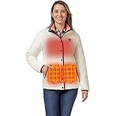 ORORO Women's Heated Quilted Jacket with USB-C Rechargeable Battery, Casual Cotton Heated Jacket