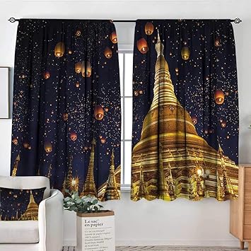 Amazon Com Sanring Lantern Curtain Rods Shwedagon Pagoda 52 X63