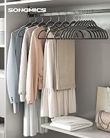 SONGMICS Velvet Hangers Set of 20 Non-Slip 360° Hook 0.6 cm Thick Grey view 2