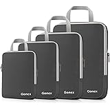 Gonex Compression Packing Cubes, 4pcs Expandable Storage Travel Luggage Bags Organizers (Deep Gray)