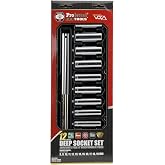 Proferred S07301 3/8" Drive Standard Metric Socket Set, 12 Piece, 12 Point Deep