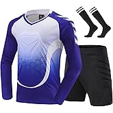 GEF1573ANTU Kids Soccer Goalie Jersey and Shorts,Youth/Boys Long Sleeve Shirt Soccer Goalkeeper Jersey
