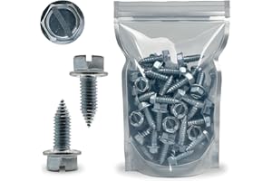 DONKEY AUTO PRODUCTS License Plate Screws - Slotted Hex Head - Metric - 6mm x 16mm - for Vehicles (100 per Pack)