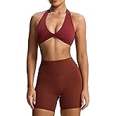 Aoxjox Women's Workout Halter Sport Bras Fitness Rosie Bra Yoga Crop Tank