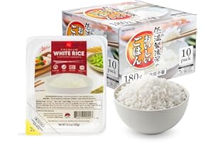 IRIS USA IRIS Instant White Rice (10 Pack), Ultra Premium Japanese Short Grain Sushi Sticky Rice, Microwave for 80 seconds (1.2 Minutes), Gluten Free Vegan, Grown Polished and Packed in Japan