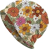 GVGOAGL Flower Beanie for Women Men, Warm Soft Stretch Knitted Beanies Hat Slouchy Chemo Cap Cancer Headwear Gifts