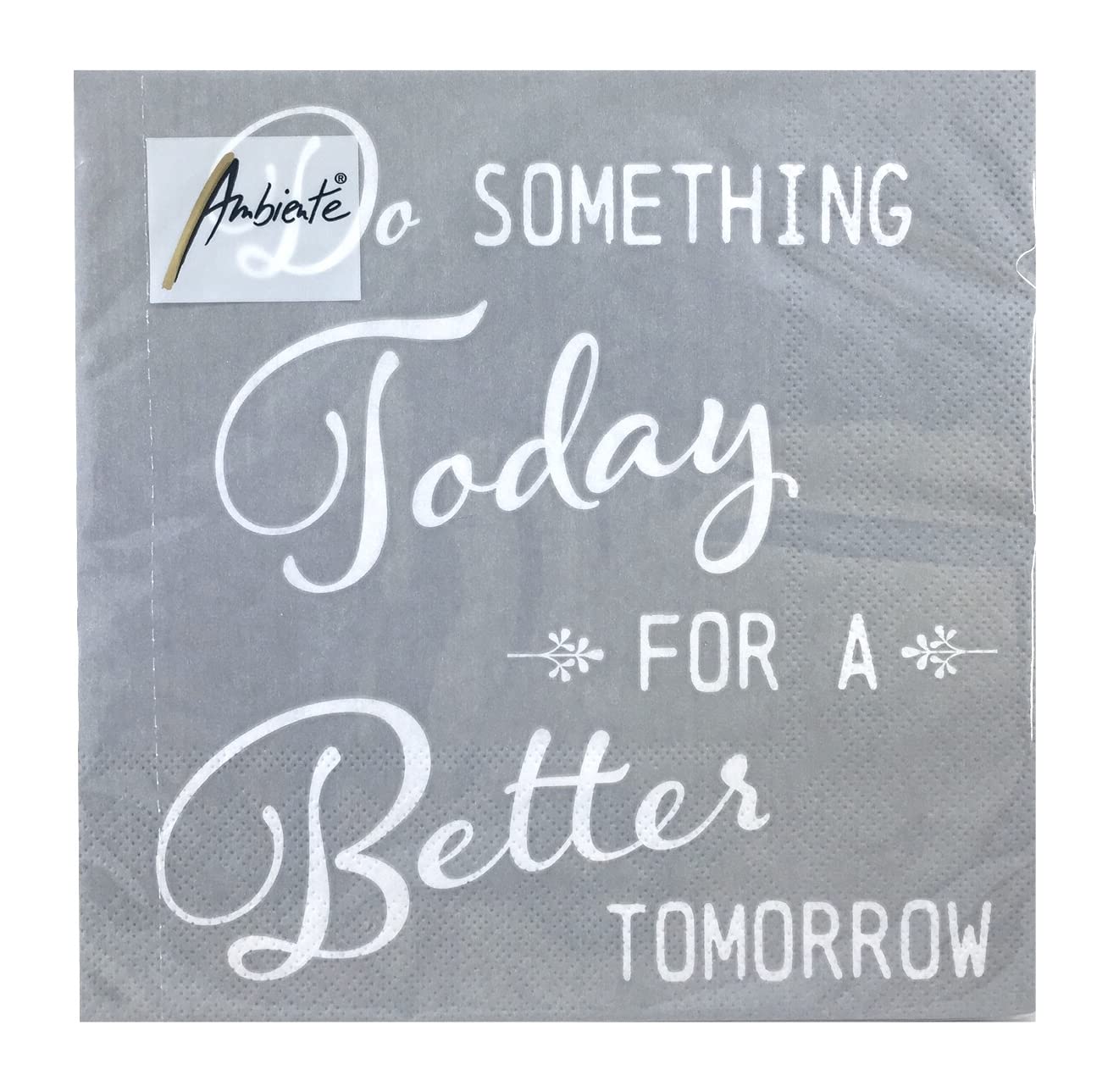 Paper Napkins Lunch Festival Party Approx. 33 x 33 cm Every Day Any Occasion Do Something Today For A Better Tomorrow Grey
