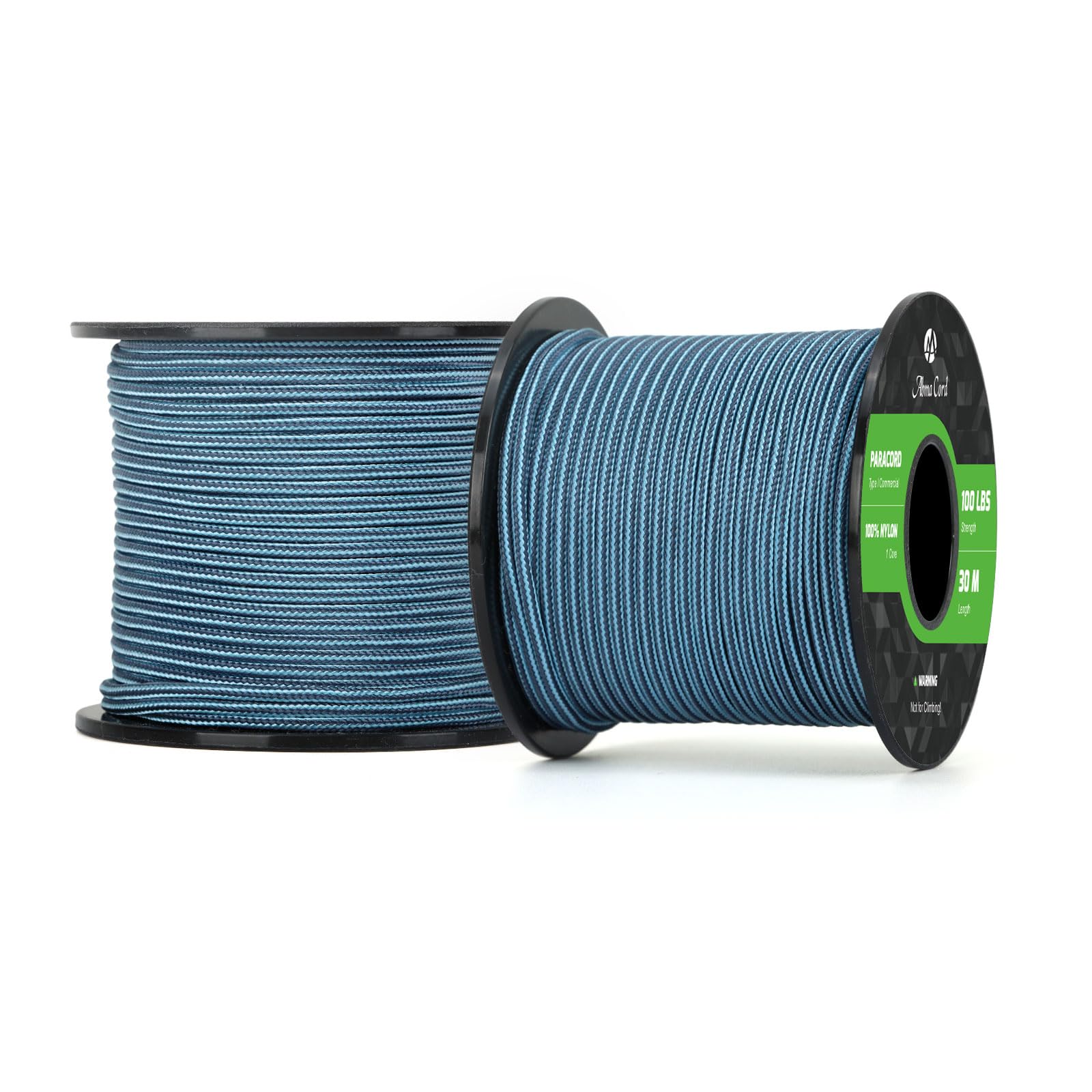 Abma Cord Paracord 100 lbs 2mm 100% Nylon 30M - Navy Blue & Sky Blue