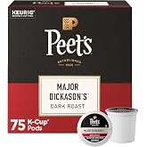 Peet's Coffee Coffee Pods, Dark Roast, Major Dickason's Blend, 75 K Cups