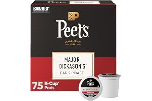 Peet's Coffee Coffee Pods, Dark Roast, Major Dickason's Blend, 75 K Cups