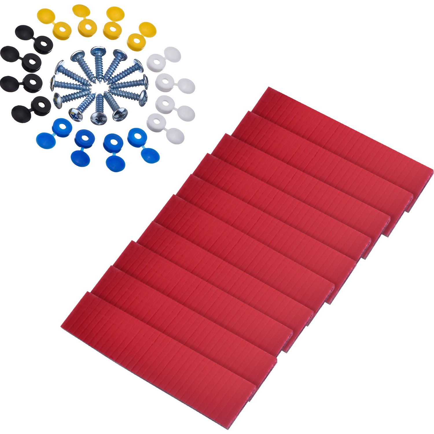 Pangda 10 Pieces Double Sided Sticky Tape with 16 Set Screws and Caps for Number Plate Car License Plates Fixing Fitting Kit