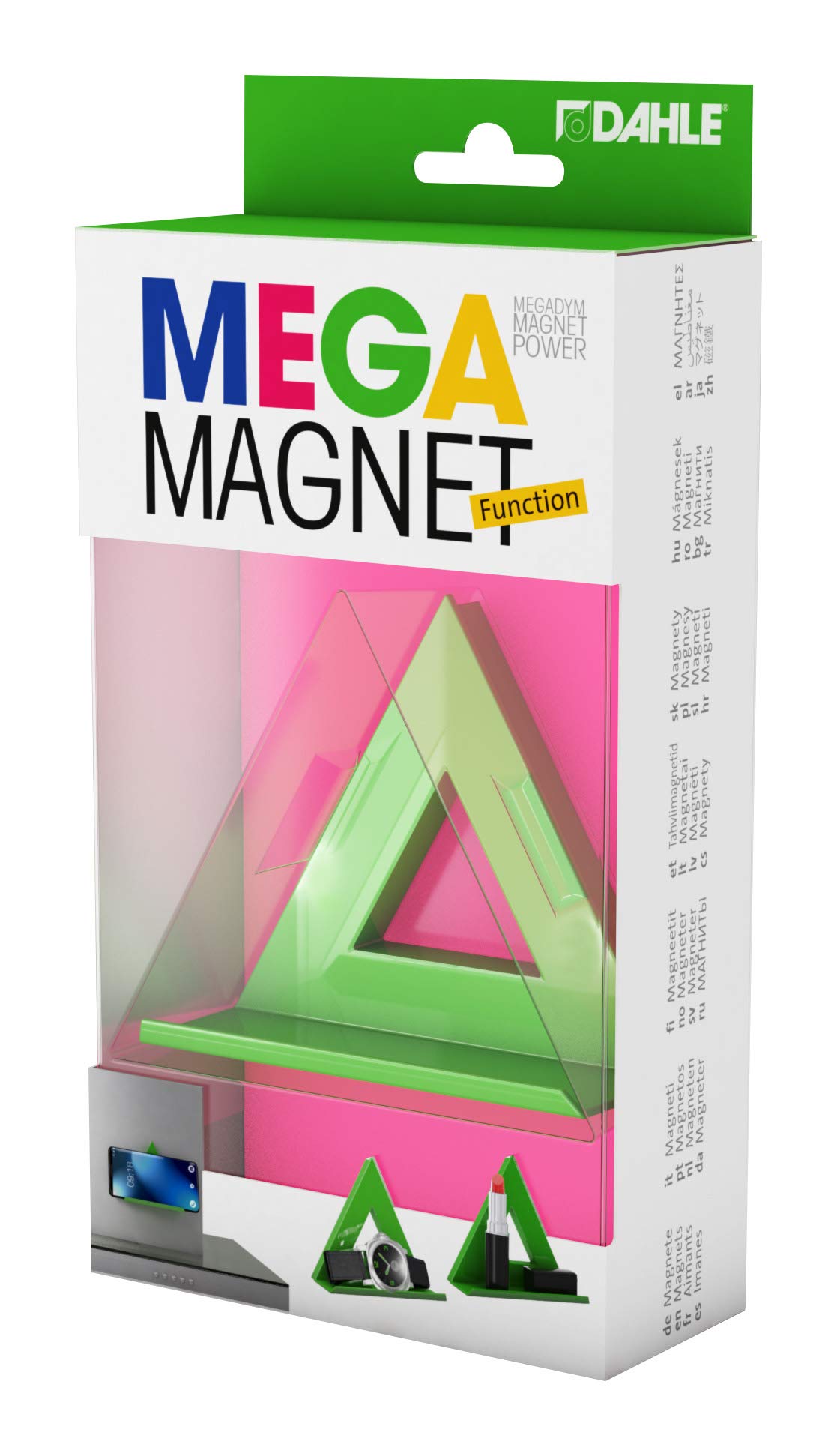 Dahle Mega Magnet Delta XL 90 x 90 mm with Tray Green