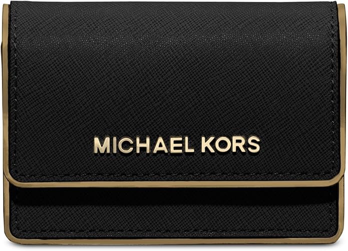 Michael Kors Womens Accordion Card Case (Black/gold