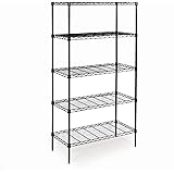 Space Paths 5-Tier Shelving Unit,5-Shelf Wire Shelving Metal Storage Rack,Kitchen Bathroom Corner Shelf Organization Utility Rack,Durable Organizer for Pantry Closet Laundry, 21" L x 12" W x 60" H