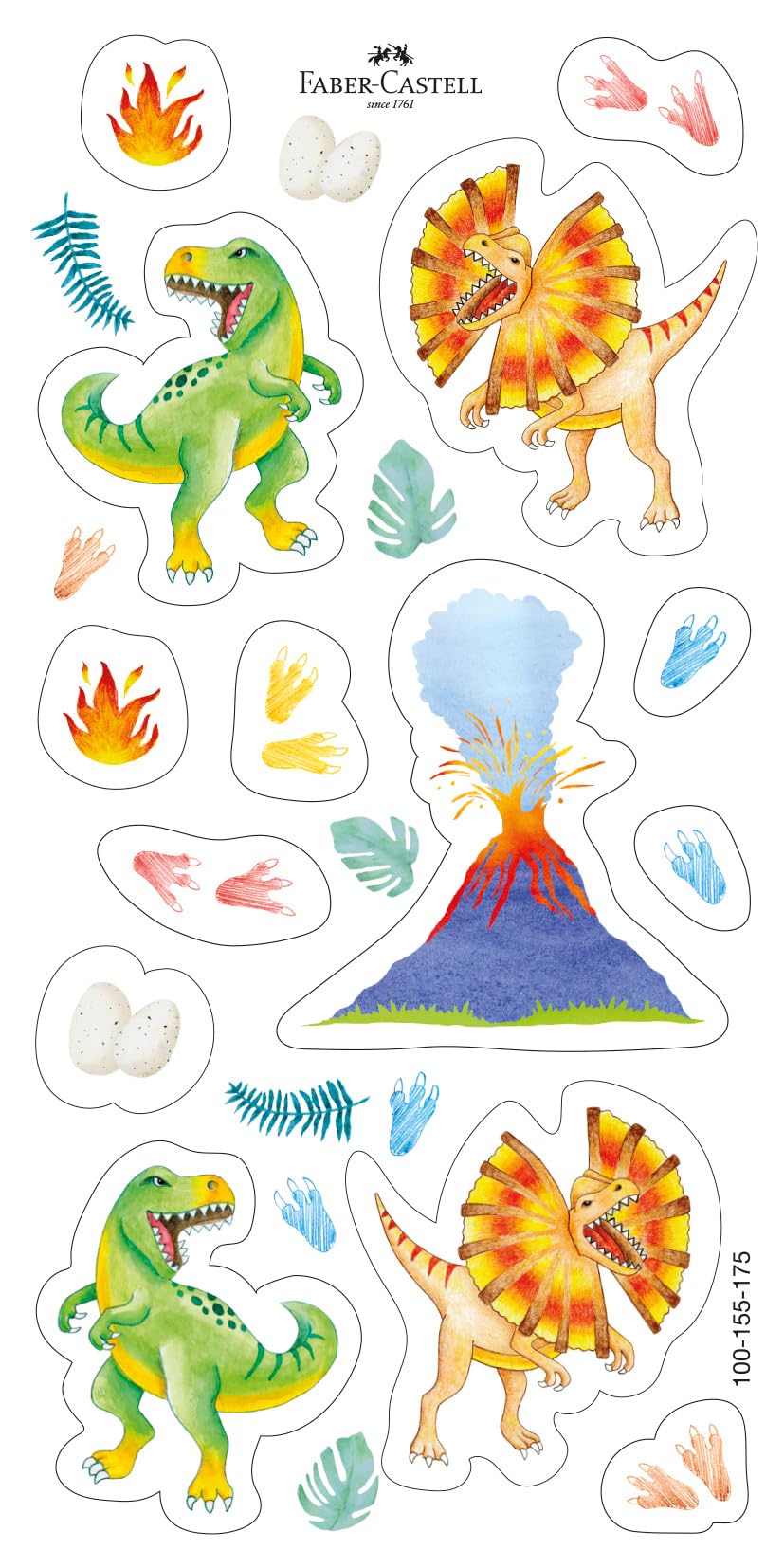 FABER-CASTELL 201545 - Buntstifte Set Dino, 13-teilig, bruchsicher, inkl. 3 Metallic Stifte und Dino Sticker 3