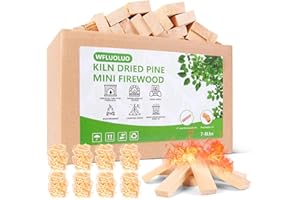 WFLUOLUO Mini Firewood with 8PCS Fire Starters 5'' Lengths Pine Kiln Dried Firewood Great Solo Stove Accessories Tool Prefect for Solo Stove Mesa and Mesa XL,Tabletop Fire Pit,Wood Stove Accessories