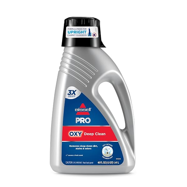 BISSELL PRO OXY CARPET DEEP CLEAN SOLUTION, FOR USE IN LEADING UPRIGHT CARPET CLEANERS, 48OZ, REMOVES DEEP DOWN DIRT, STAINS & ODORS
