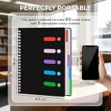 Koogel Spiral Notebook with Removable Dividers 5 Sections PVC Cover 110 Sheets view 7