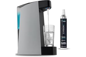 CARBON8 Soda Streaming Machine, Club Soda Maker, Sparkling Water Maker, Water Carbonator, Carbonated Water Machine, Seltzer Maker Machine, Easily Dispense Purified and Remineralized Water with Just One Touch