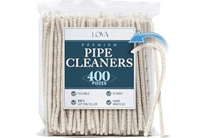 LOVA Pipe Cleaners Bulk (400 Hard Bristle) Easily Cleans and Craft! Arts and Crafts, Glass and Pipe Smoking, Glass Pipe Cleaner, Pipe Cleaner for Cleaning, Glass Pipes Smoking, Pipecleaners