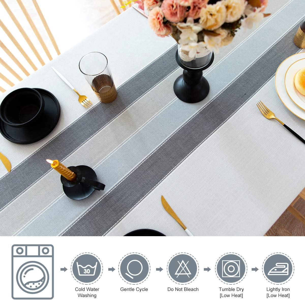 OstepDecor Tablecloth, Rectangle Table Cloth for 4 ft Table, Cotton Linen Tablecloths, Table Cover for Kitchen Dinning Room Party, Rectangle/Oblong, 55 x 70 Inch, 4-6 Seats, White: Home & Kitchen