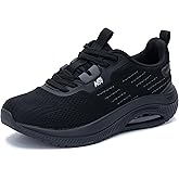 ephiza Women's Walking Shoes with Arch Support Orthotic Sneakers for Plantar Fasciitis Heel and Foot Pain Relief Tennis Black Size 6.5