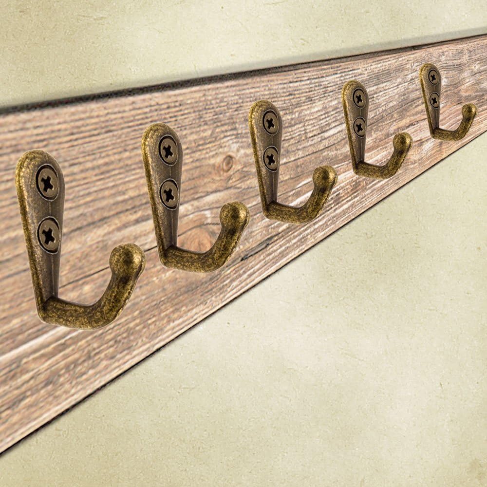 FUXXER® - antique coat hook, towel hook, cast iron brass bronze design, Vintage country house, retro, 30 x 12, set of 20 - Image 4