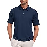 CURBODO Jacquard Polo Shirts for Men Short Sleeve Golf Shirt Dry Fit Moisture Wicking Performance Golf Shirts