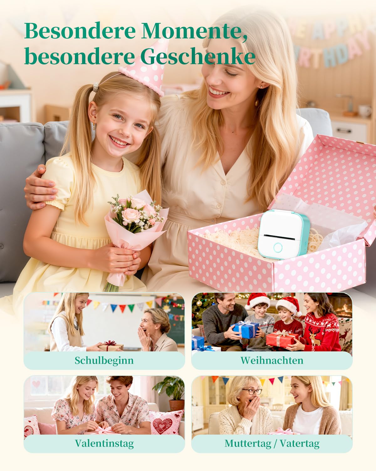 Mini Drucker T02 Mini Drucker für Smartphone Fotodrucker Mini Thermodrucker 3