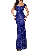 Madam Uniq Formal Dress Sequin Fishtail Sleeveless 1920s Gatsby Cocktail Prom Elegant Maxi Evening Gowns for Women