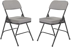 National Public Seating Set of 2 Charcoal Gray Folding Chair Furniture for Outside Outdoor Patio or Indoor Office/Dining Room, 3210