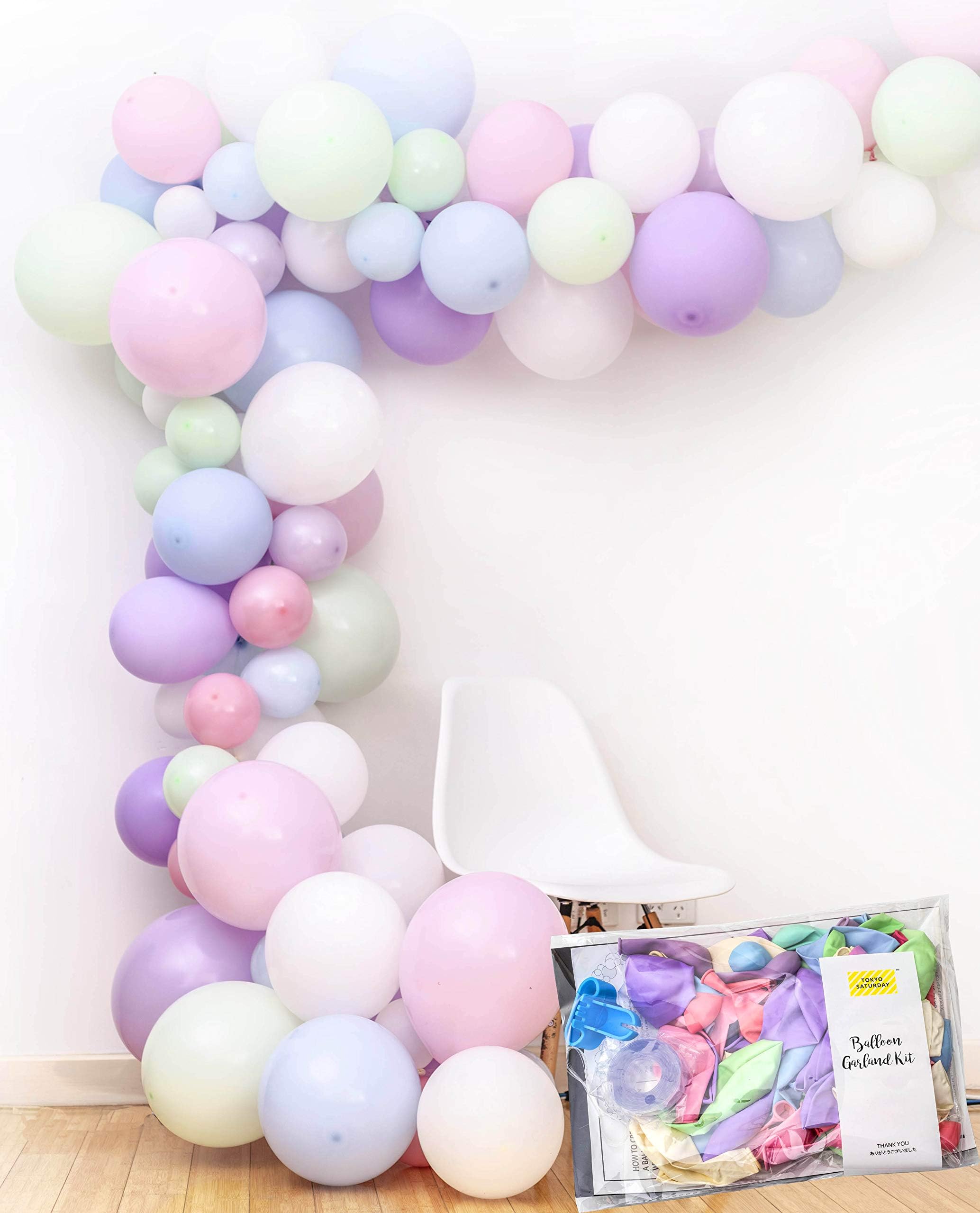 Pastel Unicorn 16 feet Balloon Party Macaron Candy Garland Arch Decoration Kit, 120 Balloons and Tools, Girl Half Birthday, Baby Shower, Party Photobooth by TOKYO SATURDAY