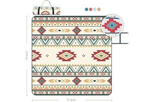 YRXRUS Boho Picnic Blankets, Spring Summer Picnic Mat for Waterproof Foldable, 79”x79” Extra Large Thick, Sandproof Oversized Outdoor Mat, for Parties, Camping, Park, Travel, Grass Gifts