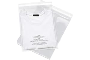 Spartan Industrial - 8” X 10” (200 Count) Self Seal Clear Poly Bags with Suffocation Warning for Packaging, Clothing, and Fulfillment - Permanent Adhesive