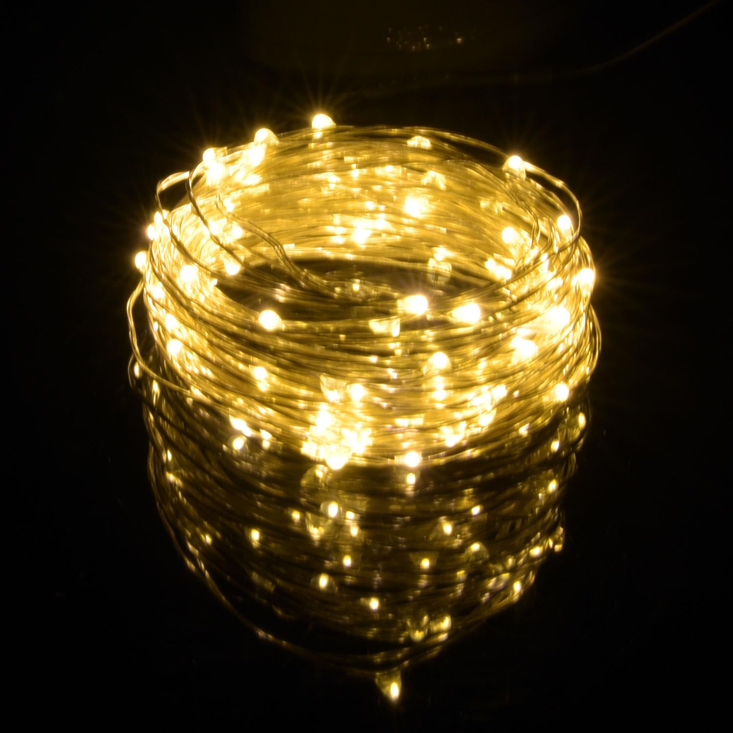 TuoTu USB LED Fairy String Light,100 LED Bulbs 33ft /10M, Silver Wire Waterproof Starry String Lights for Indoor, Bedroom Festival Christmas Wedding Party