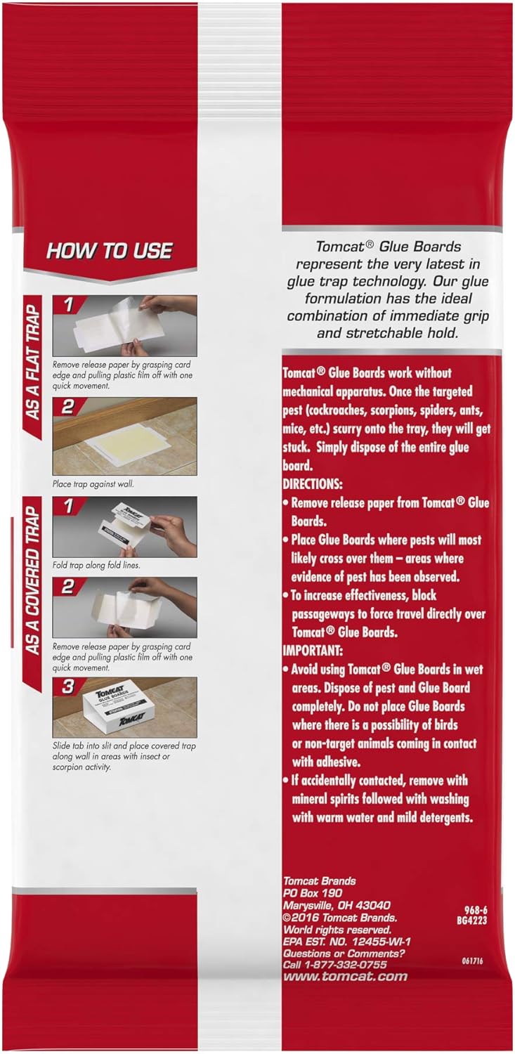 Tomcat Glue Boards with Eugenol for Enhanced Stickiness, 4 Glue Boards : Garden & Outdoor
