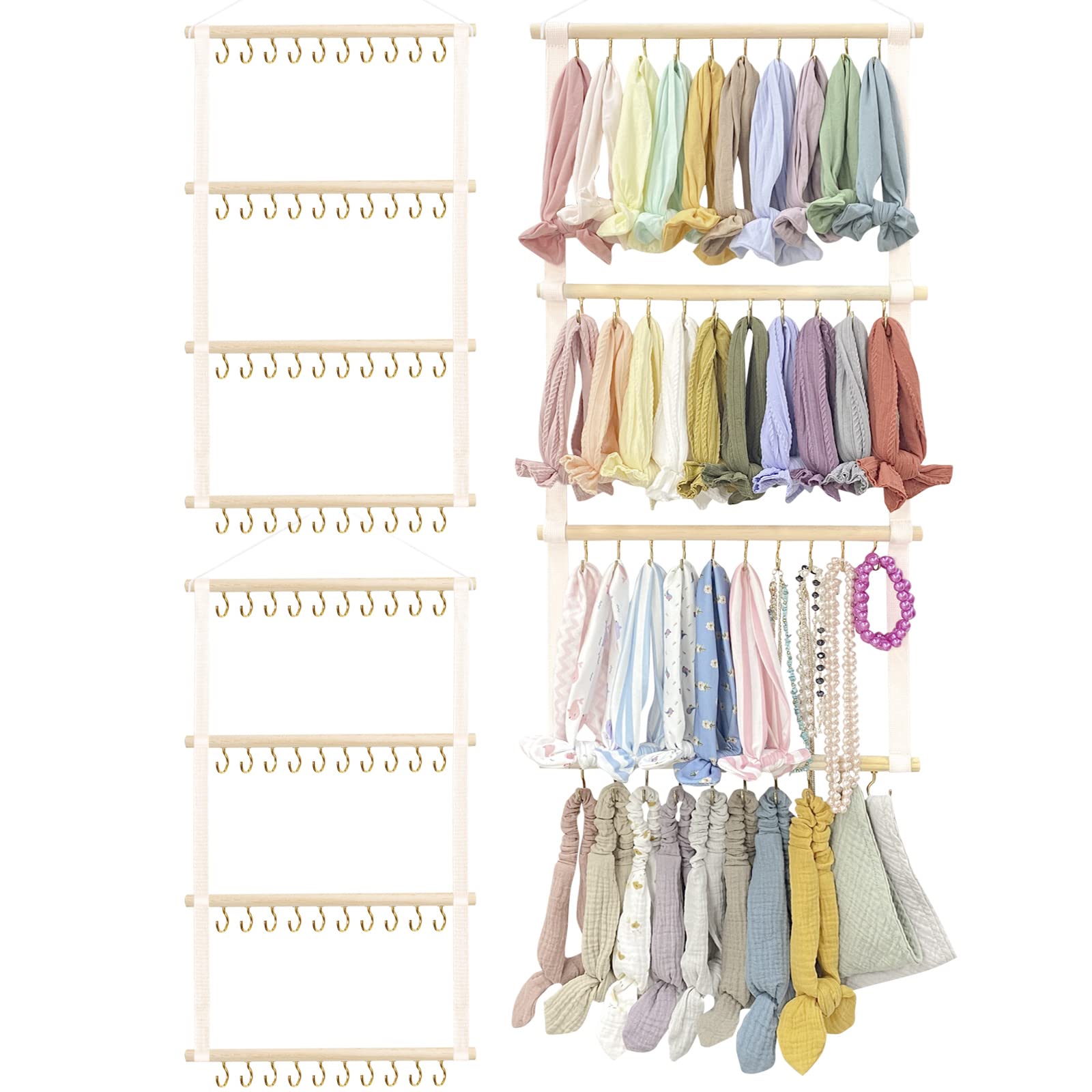 Photo 1 of POVETIRE Headband Holder Head Bands Organizer for Girls, Baby Headbands Hair Accessories Organizer Storage Wall Hanging Decor for Nursery Toddler Girls Room