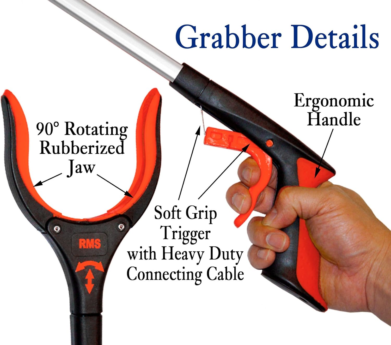 RMS 26" Handi Grip Reacher (Red): Health & Personal Care