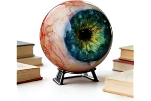 Hyper-Realistic Monster Eye Decor, Resin Eyeball Sculpture with Stand, Creepy Realistic Eye Statue for Halloween Decor, Gothi