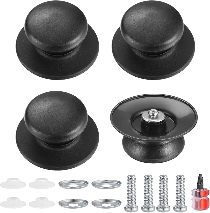 Xiaomoyu 4 Pcs Pot Lid Knob Replacement Bakelite Handles Universal