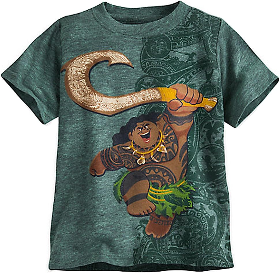 Disney Store Big Boys Moana Maui "Off the hook!" Heathered Tee