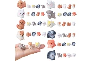 dsooldre 50 Pcs Mini Dog Figurines Miniature Resin Animals in Bulk Little Puppy Toys Dog Cake Decorations for DIY Moss Landscape Garden Ornament Birthday Party Home Decors
