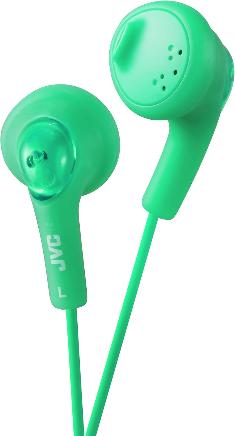 JVC Gumy In-Ear Wired Headphones Earphones Compatible with iPod, iPhone, Samsung - Green