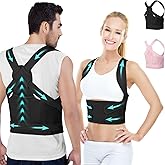 Posture Corrector for Women and Men,4 In 1 Adjustable Full Back Brace,Posture Braces Can Relieve Upper and Lower Back Pain, Shoulder Braces for Hunchback,Scoliosis, Lumbar Spine, Spine(Medium Black)