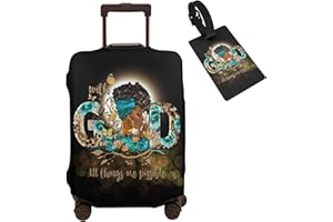 Tuizumy Travel Suitcase Protector African American Girl Elastic Protective Washable Luggage Cover With Concealed Zipper Suitable For 18-32 Inch(L (for 25-28 inch luggage))