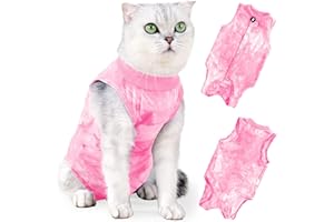 KIKNIN Cat Recovery Suit -Kitten Surgery Recovery Suit for Cats After Surgery, Spay Surgical Abdominal Wounds E-Collar Altern