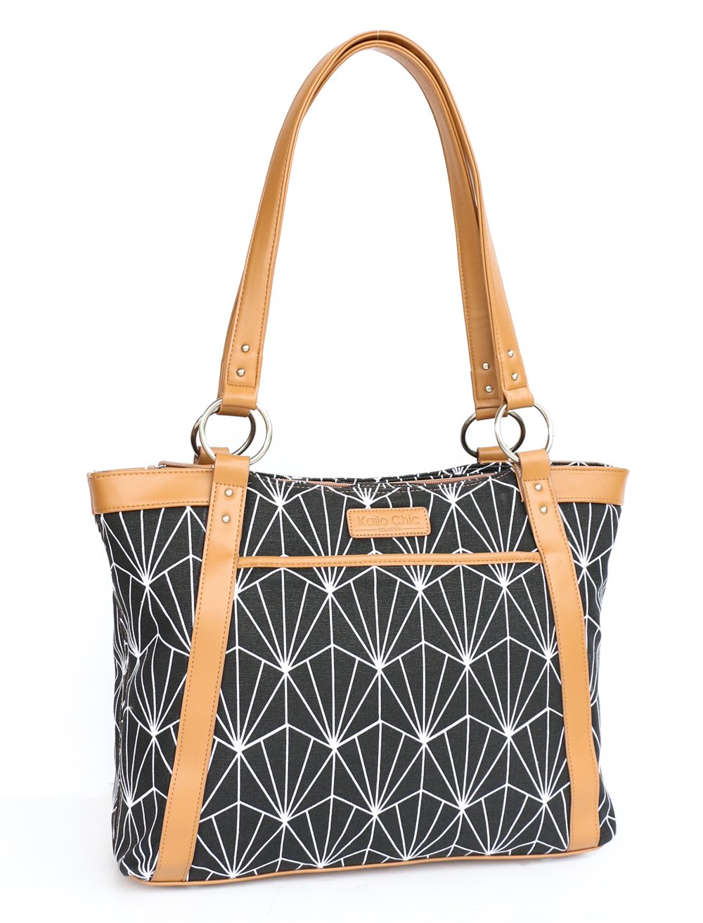 Kailo Chic Women's Laptop Tote Black and White Art Deco