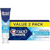 Crest Toothpaste 3DWhite Advanced Teeth Whitening, Arctic Fresh, 3.3 oz, Pack of 2